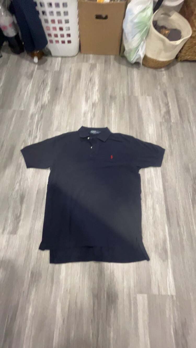 Polo Ralph Lauren Men's Navy Blue Short Sleeve Cotton Pique Polo Shirt Size M